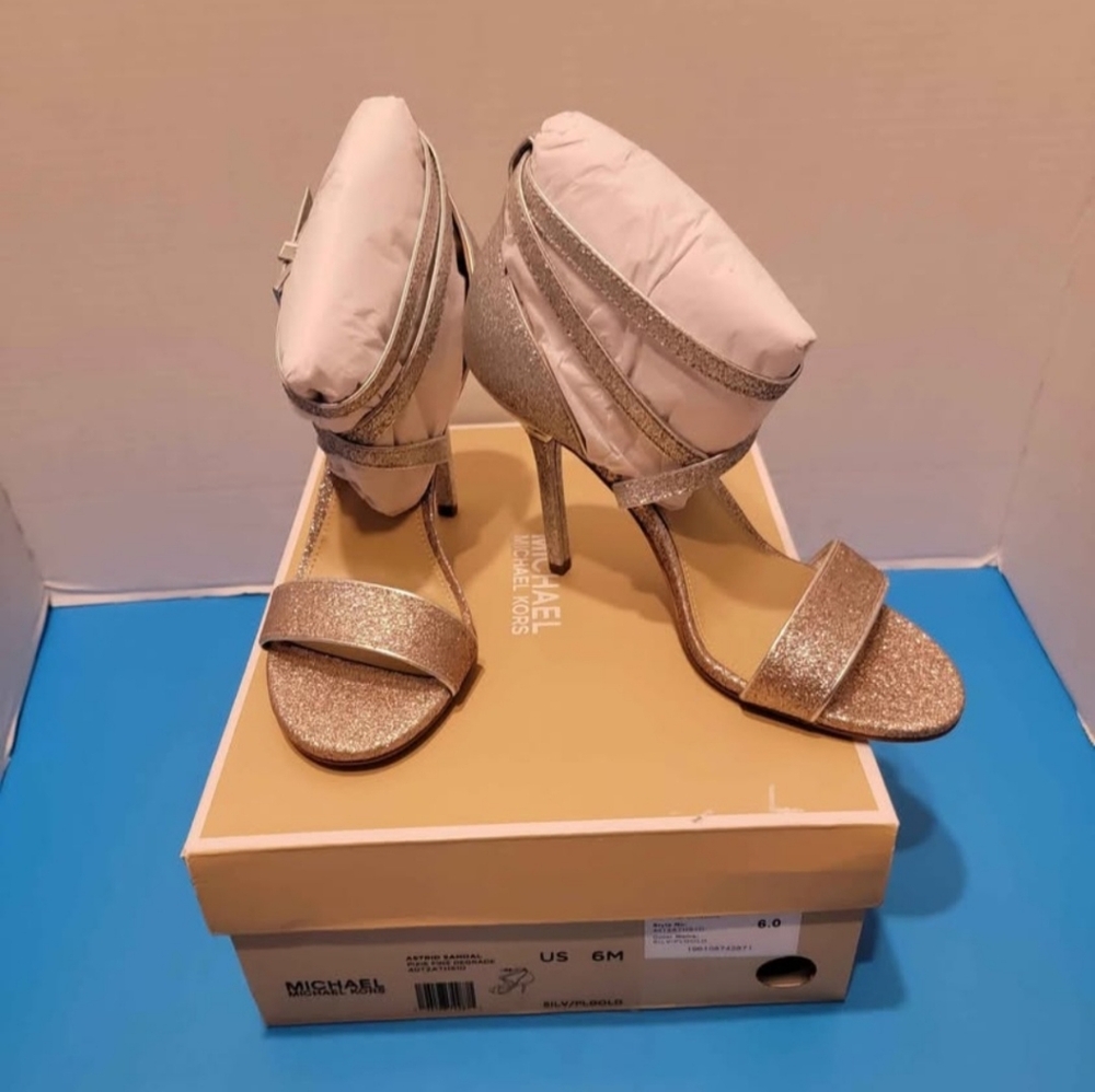 Michael Kors Astrid Sandal Silver/PLGold